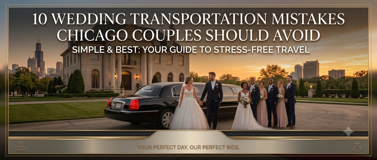 Planning a Chicago wedding? Avoid these 10 common wedding transportation mistakes — from booking too late to picking the wrong vehicle. Read our guide.